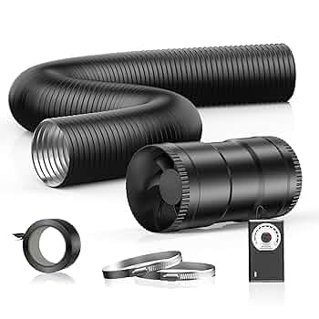 Amazon.co.jp: Hon&Guan ダクトファン セット 100mm 中間取付型
